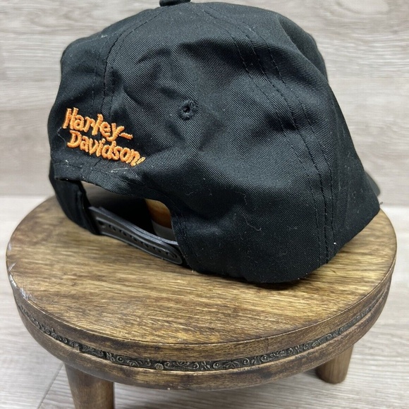 Harley Davidson Logo Ride Like The Wind American Needle Black Hat Cap Vintage - Picture 4 of 12